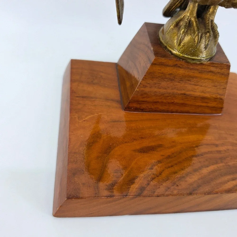 Vintage Solid Brass Eagle Figure Spread Wings 9